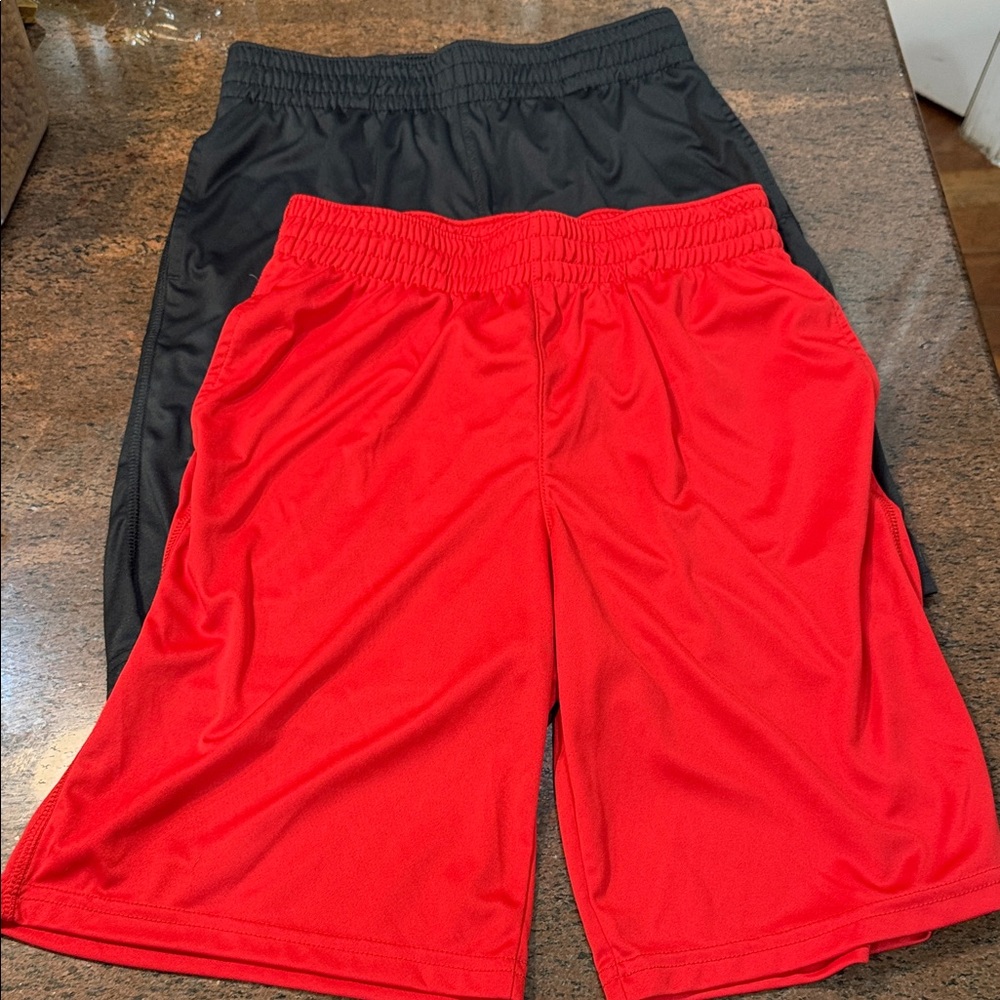 Lot of 2 Cat & Jack Shorts - Black & Red - Sz L 12/14